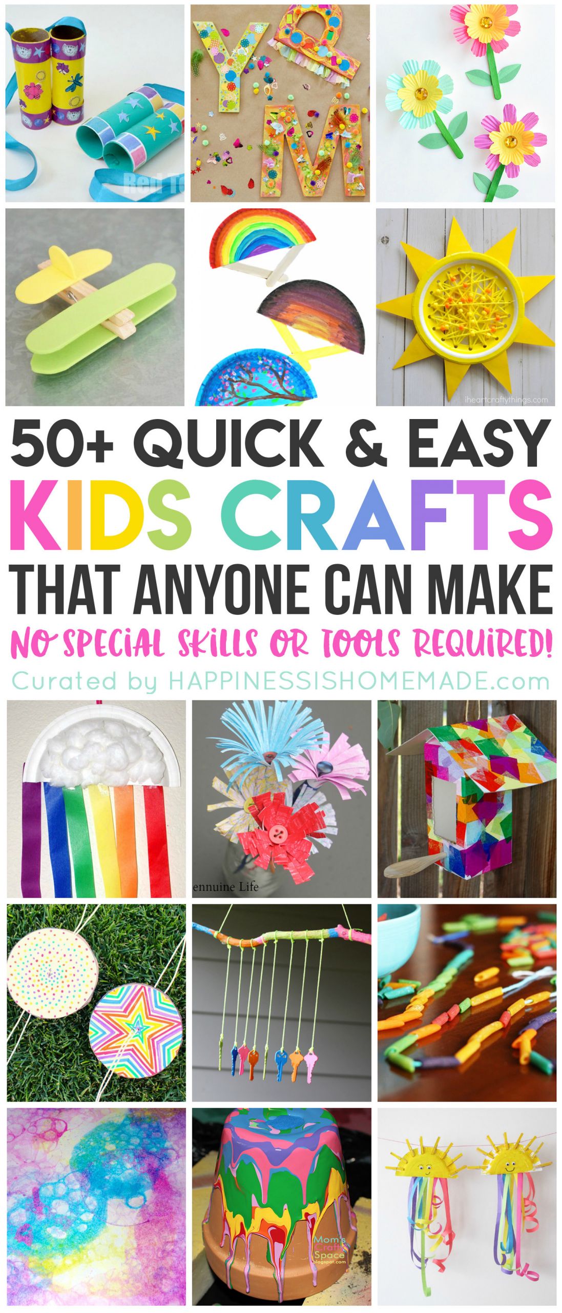 Crafts For Kids To Do At Home
 50 Quick & Easy Kids Crafts that ANYONE Can Make