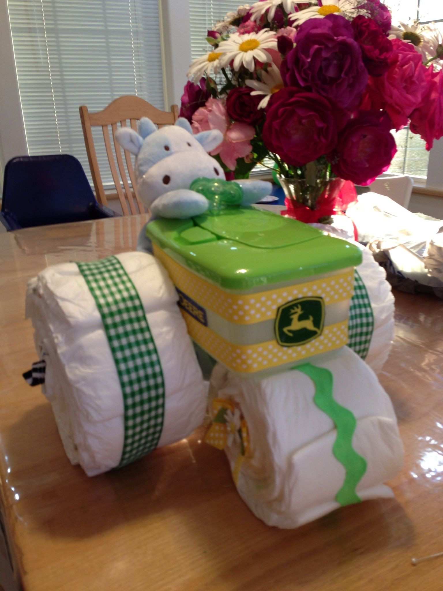 Crafty Baby Shower Gift Ideas
 Diaper tractor for my daughter s new baby