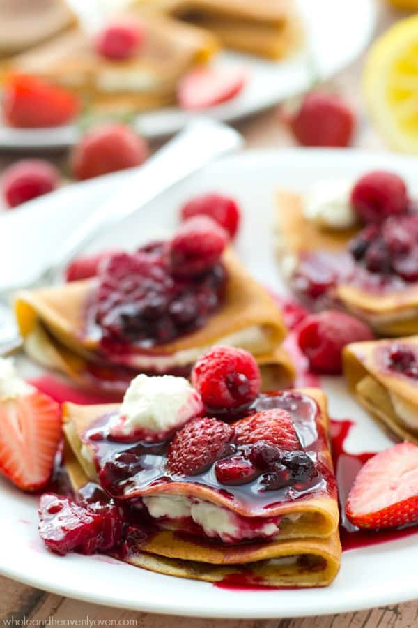 Cream Cheese Crepes
 Mixed Berry Cream Cheese Crepes