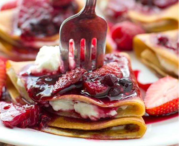Cream Cheese Crepes
 Flavorful Mixed Berry Cream Cheese Crepes