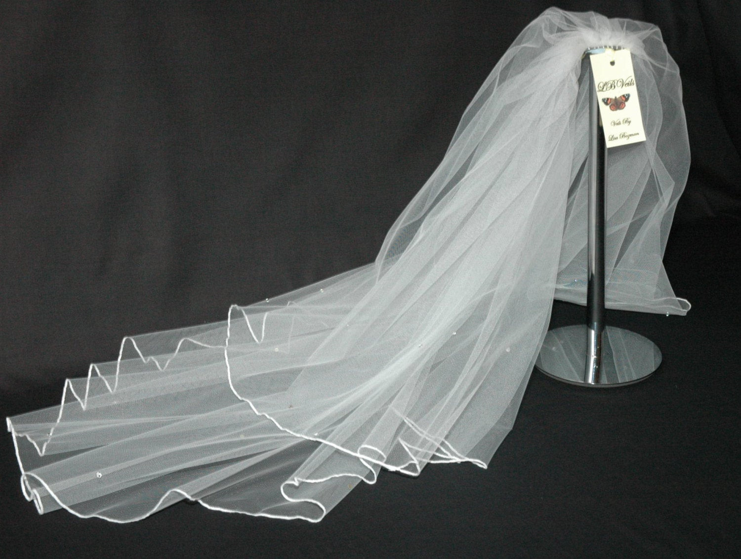 Cream Wedding Veils
 Cream Wedding Veil Crystal Diamante Edge Any Length or
