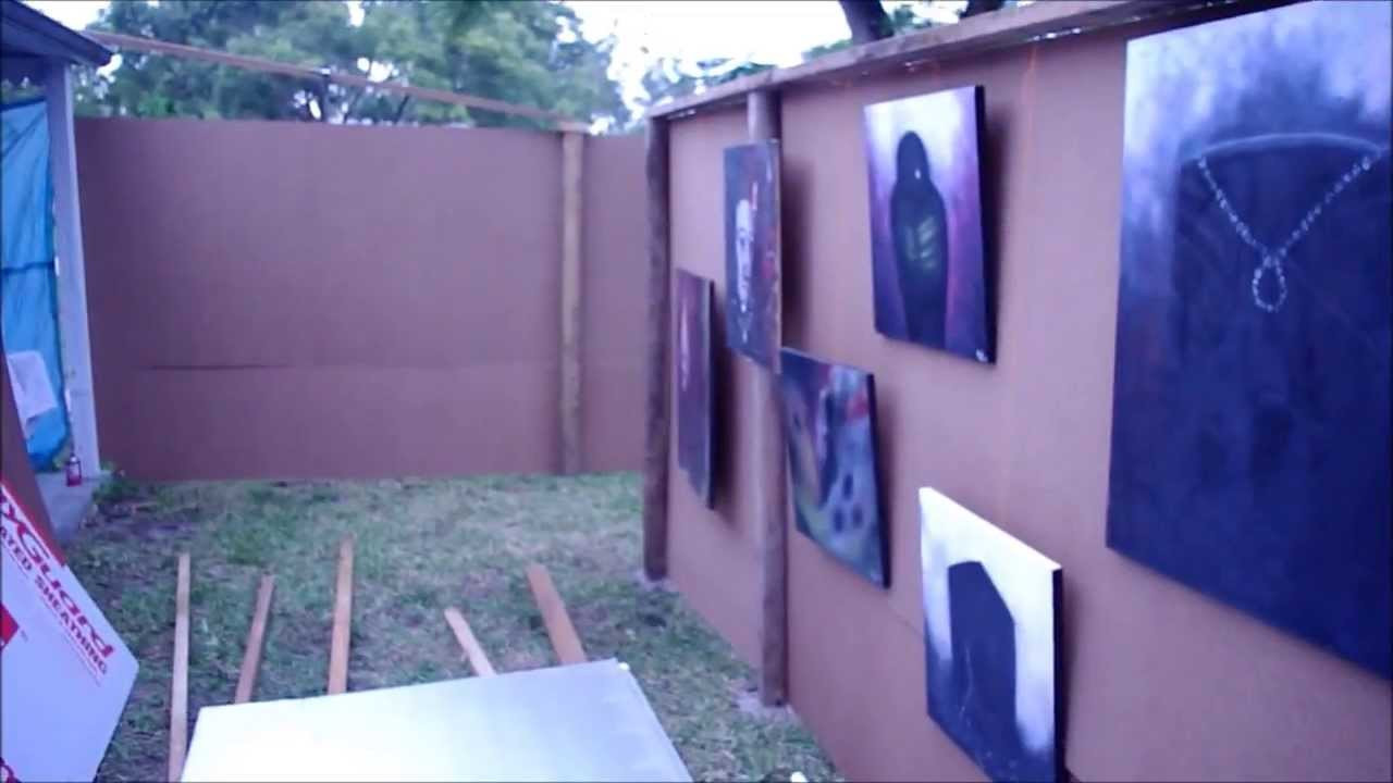 Creating Inexpensive DIY Haunted House Decorations
 How to set up cheap outdoor Halloween Haunted House Part 1