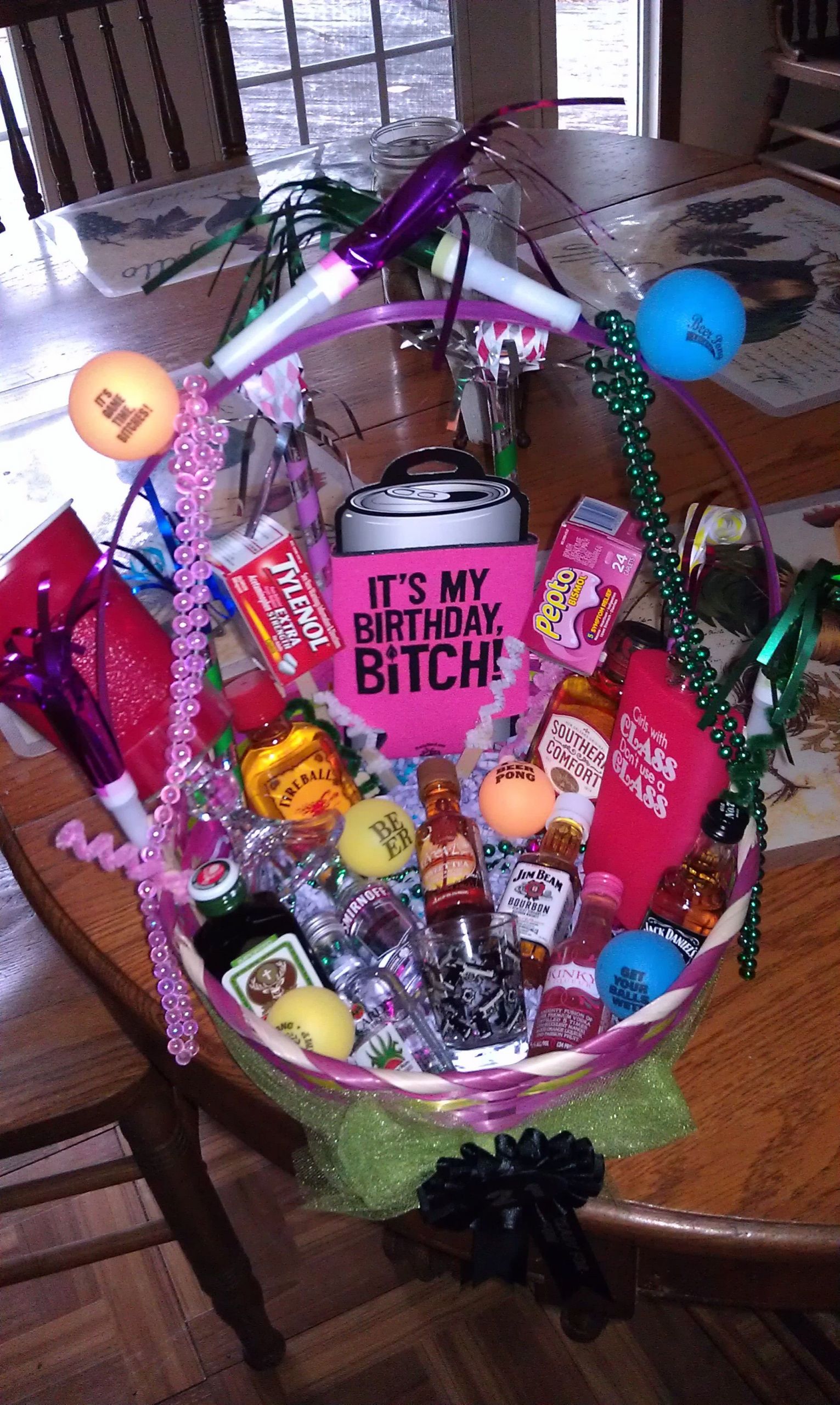 Creative 21St Birthday Gift Ideas For Her
 21st birthday basket I want this I love it SOMEONE MAKE