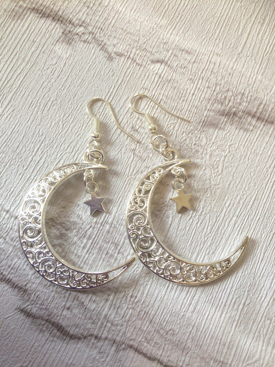 Crescent Moon Earrings
 Crescent Moon Earrings Moon Earrings Silver Earrings Boho
