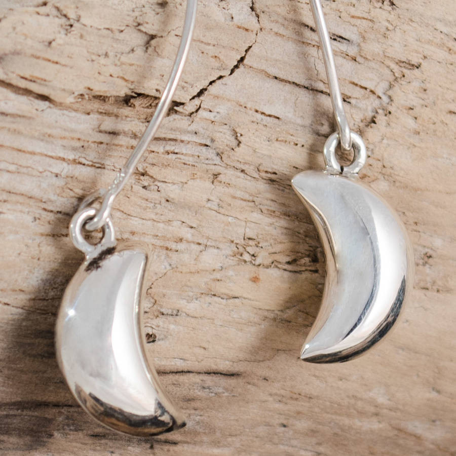 Crescent Moon Earrings
 sterling silver crescent moon earrings by the london
