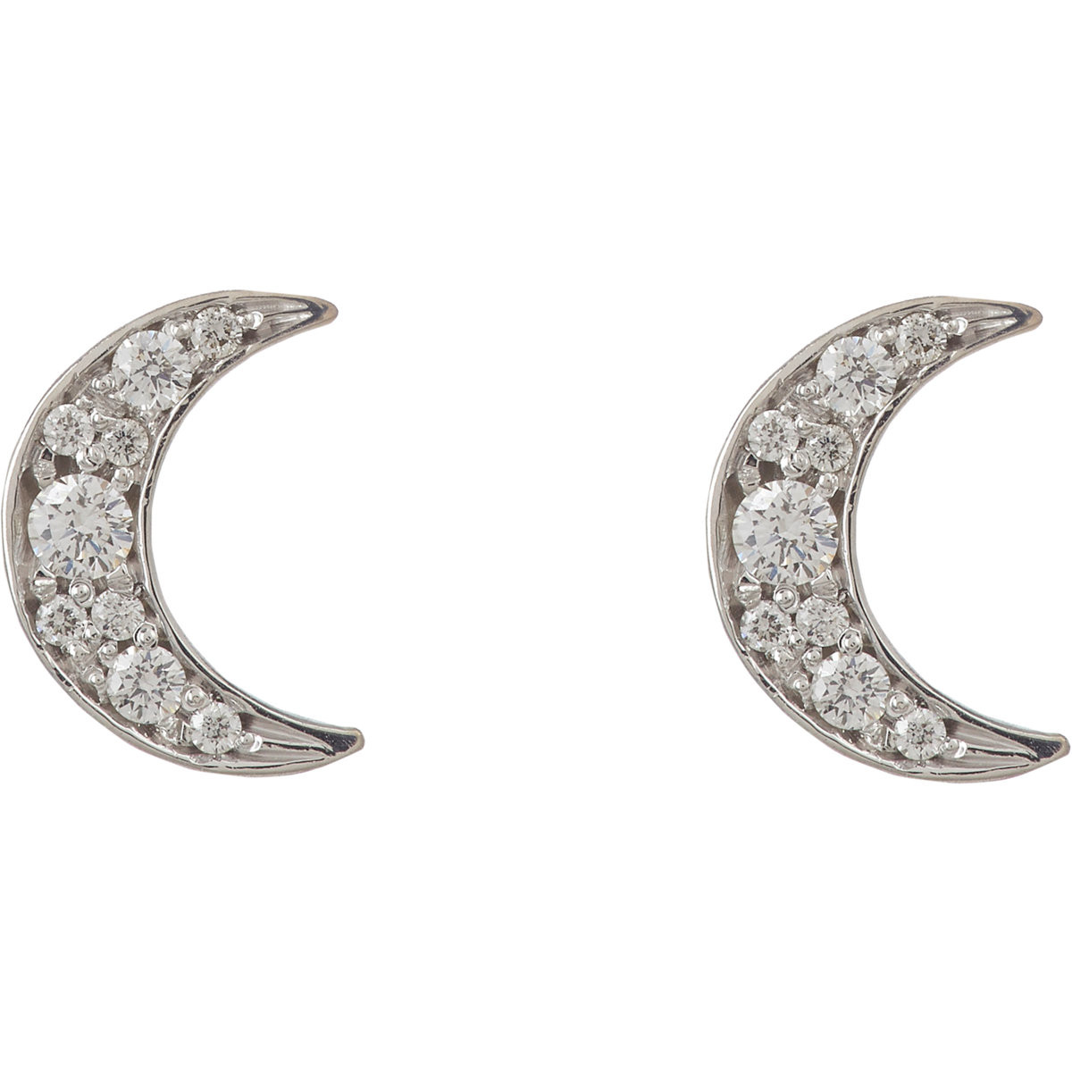 Crescent Moon Earrings
 Finn Crescent moon Stud Earrings in Metallic