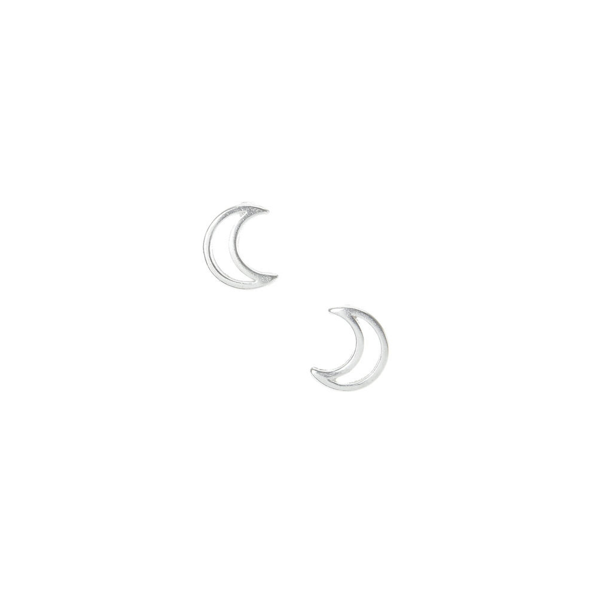 Crescent Moon Earrings
 Sterling Silver Crescent Moon Stud Earrings