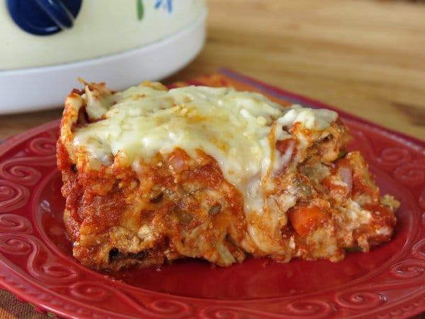 Crock Pot Vegetable Lasagna
 Crock Pot Ve able Lasagna Stacked a "Mile High" The