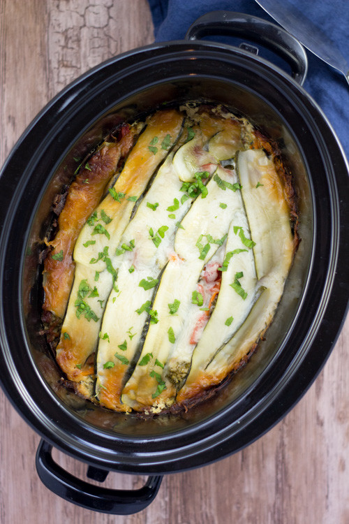 Crock Pot Vegetable Lasagna
 Healthy Crockpot Veggie “Lasagna”