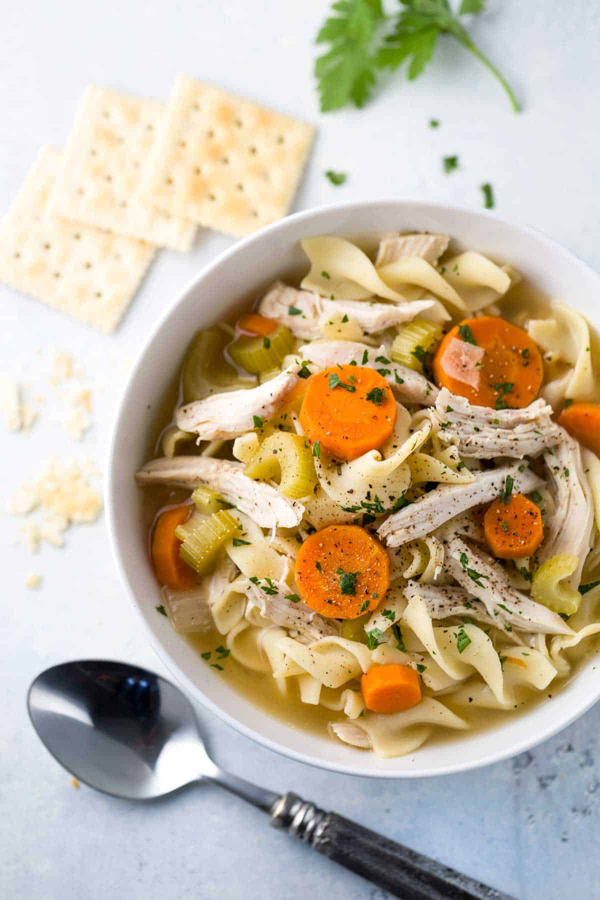 Crockpot Chicken Noodle Soup With Egg Noodles
 Easy Slow Cooker Chicken Noodle Soup Recipe