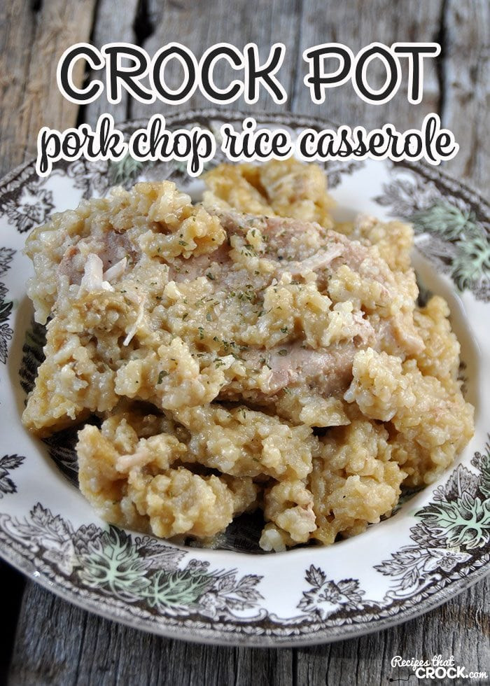 Crockpot Pork Chops And Rice
 Crock Pot Pork Chop Rice Casserole Recipes That Crock