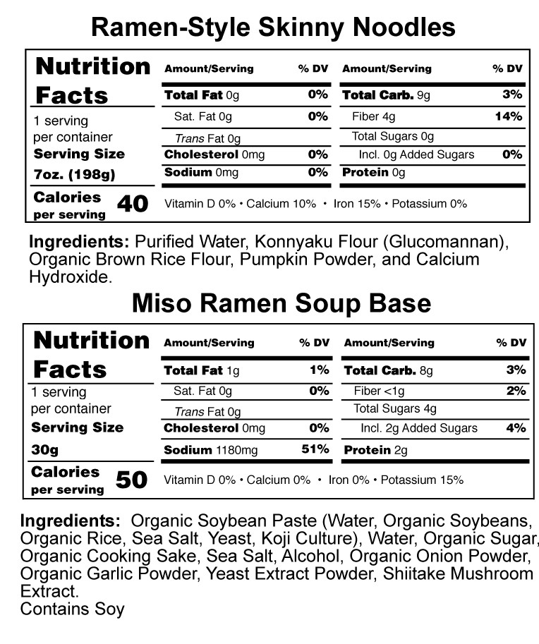 Cup Of Noodles Nutrition Facts
 Shirataki Ramen Style Noodles Starter Pack