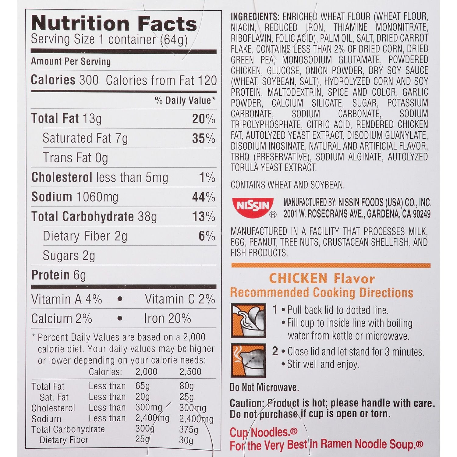 Cup Of Noodles Nutrition Facts
 Cup Noodles ve arian
