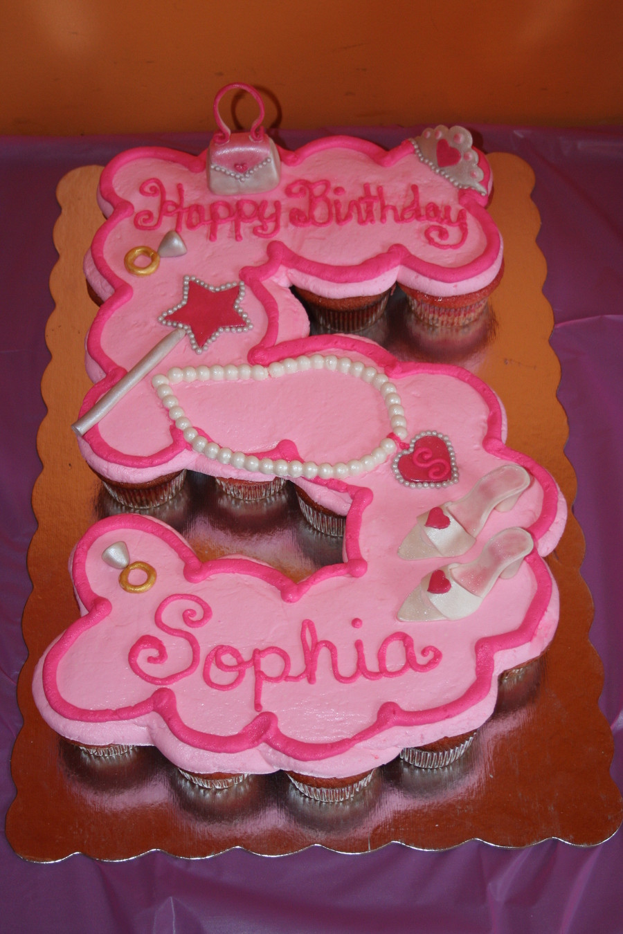 Cupcake Birthday Cakes
 Princess Fifth Birthday Cupcake Cake CakeCentral