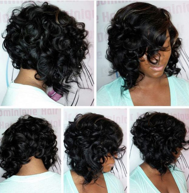 Curly Bob Weave Hairstyle
 80 best Bob Hairstyles for Black Women images on Pinterest