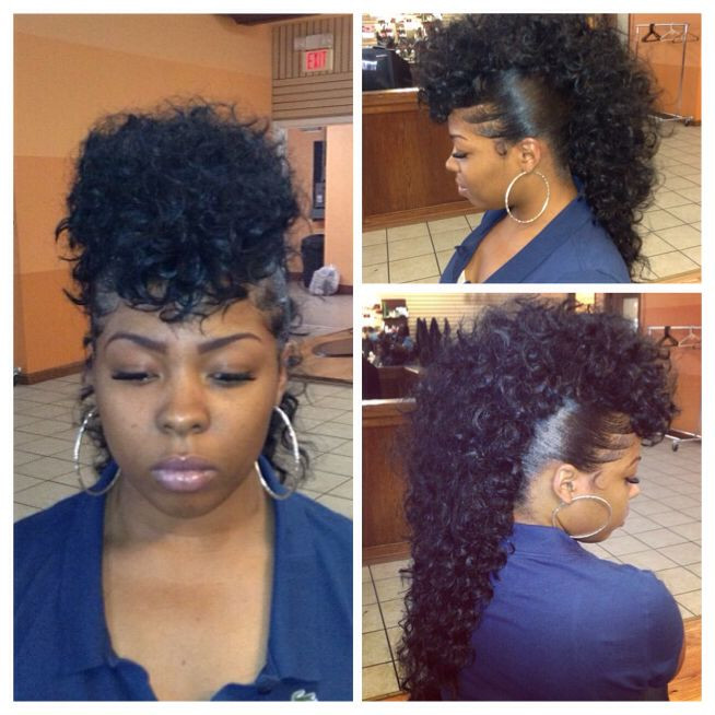Curly Weave Mohawk Hairstyles
 Curly Mohawk