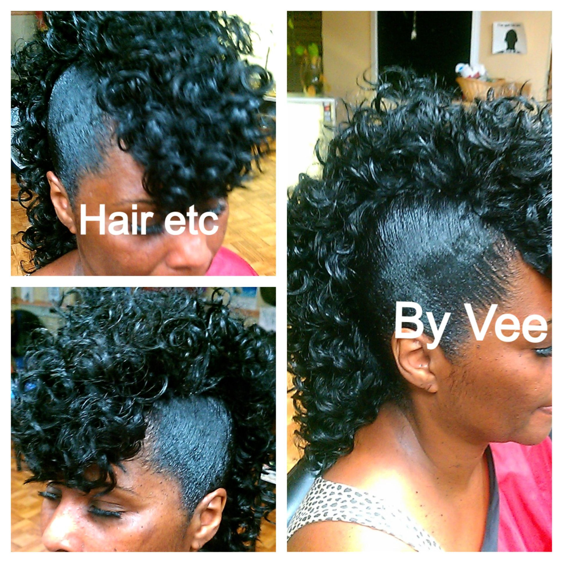 Curly Weave Mohawk Hairstyles
 Quick weave Mohawk