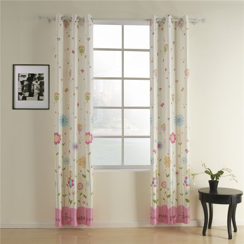 Curtain Rods For Kids Room
 European Sweet Floral Pattern Polyester Curtain For Kids