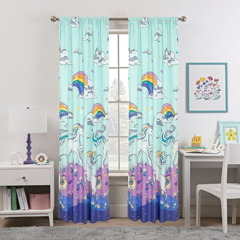 Curtain Rods For Kids Room
 Zoomie Kids Werth Magical Unicorn for Kids’ Bedroom Room
