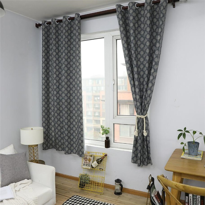 Curtains For Small Living Room
 Small tree Nordic Style Linen Cotton Blackout Curtains for
