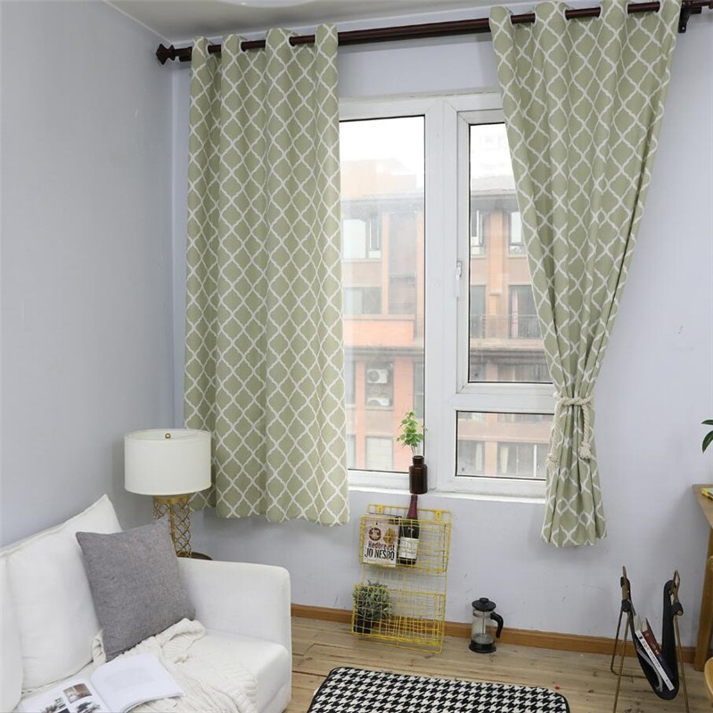 Curtains For Small Living Room
 Light green Nordic Style Linen Cotton Blackout Curtains