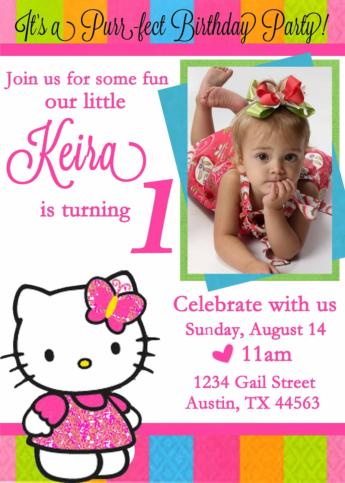 Custom Birthday Party Invitations
 FREE Personalized Hello Kitty Birthday Invitations