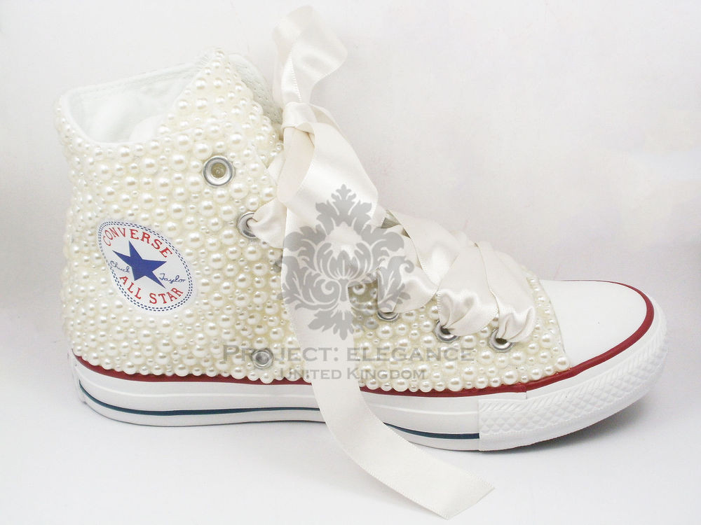Custom Converse Wedding Shoes
 Ivory WEDDING CONVERSE Pearl BRIDAL Shoes Custom Converse