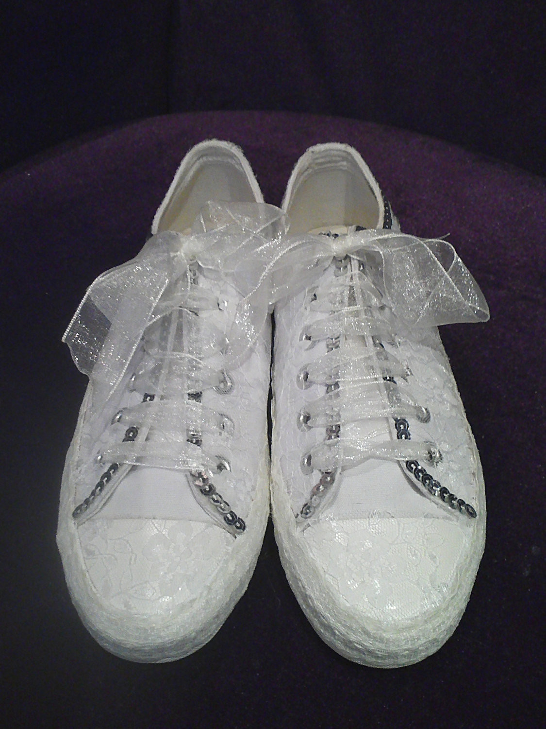 Custom Converse Wedding Shoes
 Converse sneaker handmade Lace bridal shoes by