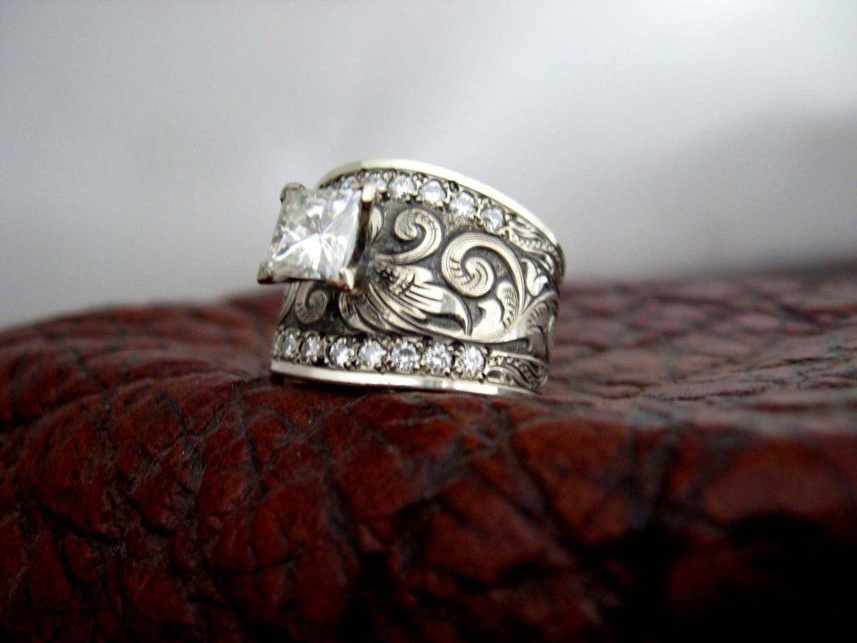 Custom Western Wedding Rings
 Custom made western wedding rings by Travis Stringer