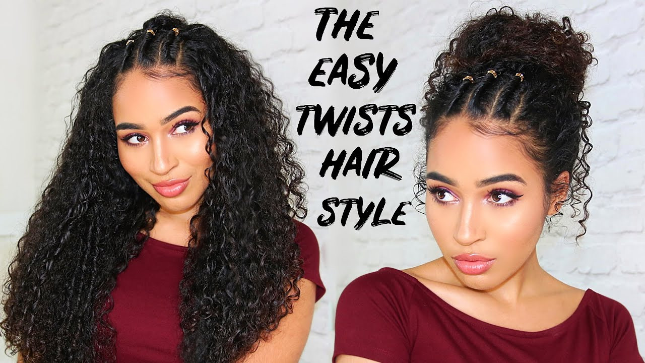 Cute And Easy Hairstyles For Curly Hair
 EASY 90 00s TWISTS HAIRSTYLE FOR CURLY HAIR Lana Summer