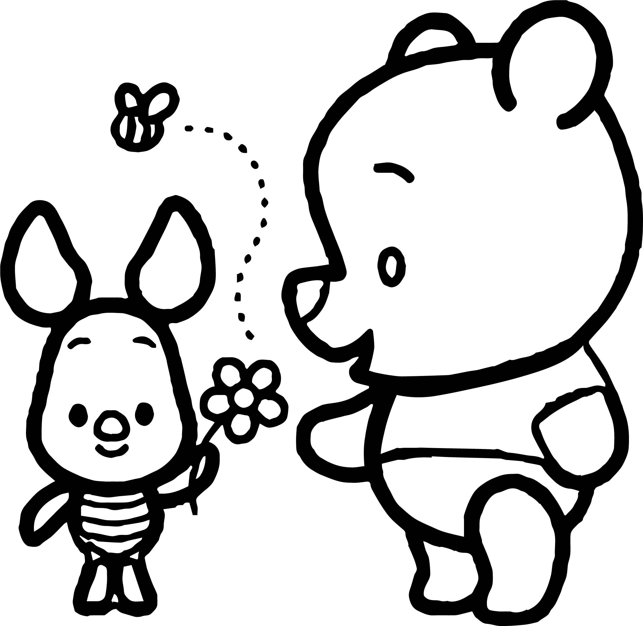 Cute Baby Pig Coloring Pages
 Baby Pig Pooh Chibi Coloring Page