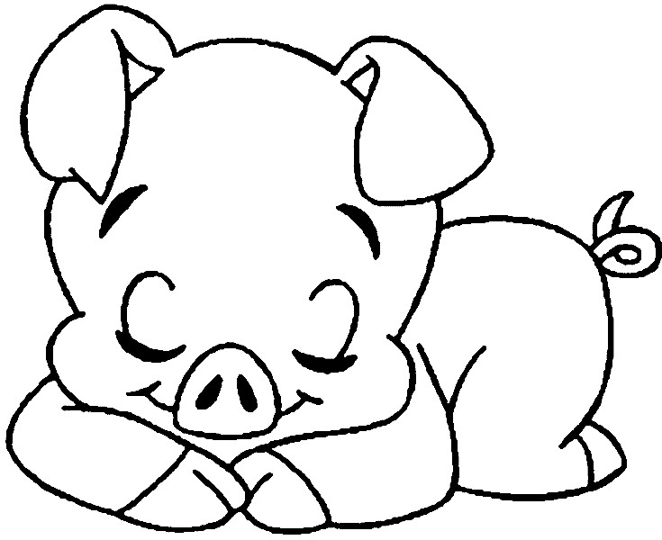 Cute Baby Pig Coloring Pages
 Pig coloring page of sleeping so cute Pig coloring pages