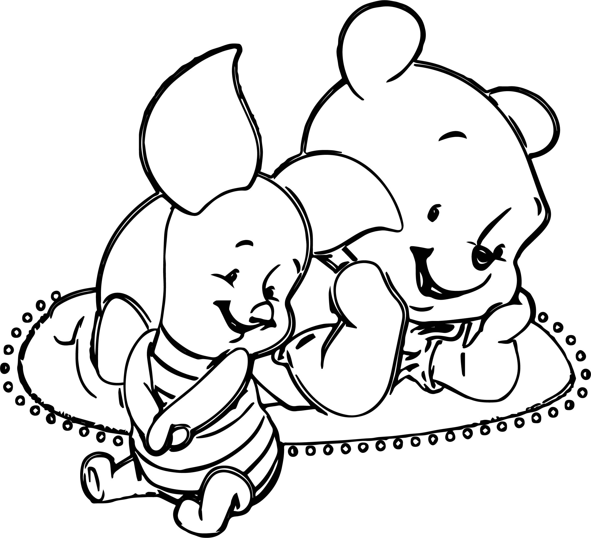 Cute Baby Pig Coloring Pages
 Baby Pig Pooh Coloring Page