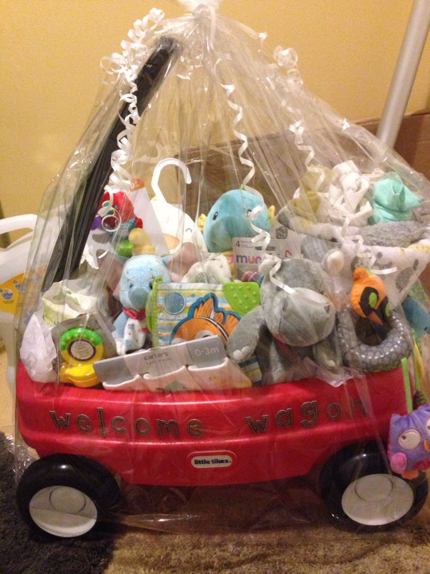 Cute Baby Shower Gift Ideas For Boys
 Gender neutral wel e wagon for baby shower …