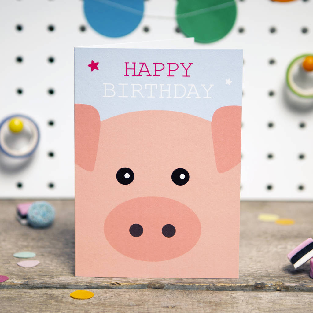 Cute Birthday Cards
 cute pig birthday card by aliroo