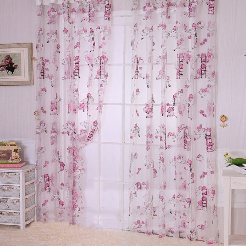 Cute Curtains For Living Room
 Home Decoration Cute Bear Pattern Window Voile Curtain 100