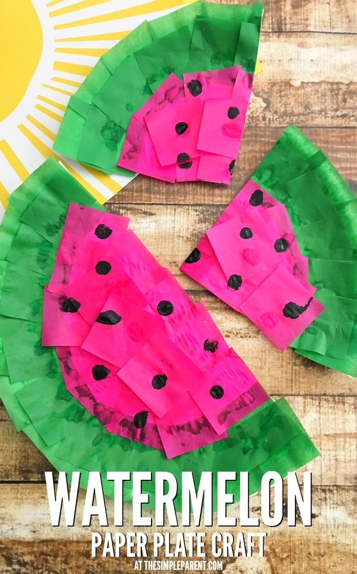 Cute Easy Crafts For Kids
 Make a Cute Watermelon Craft from a Paper Plate • The