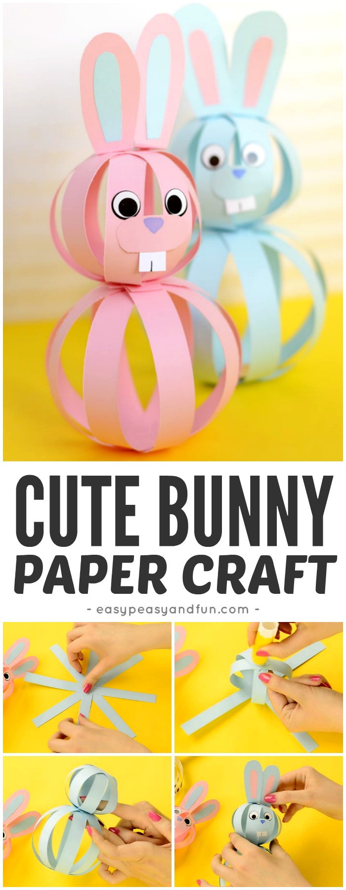 Cute Easy Crafts For Kids
 Easy Paper Bunny Craft Easter Idea for Kids Easy Peasy