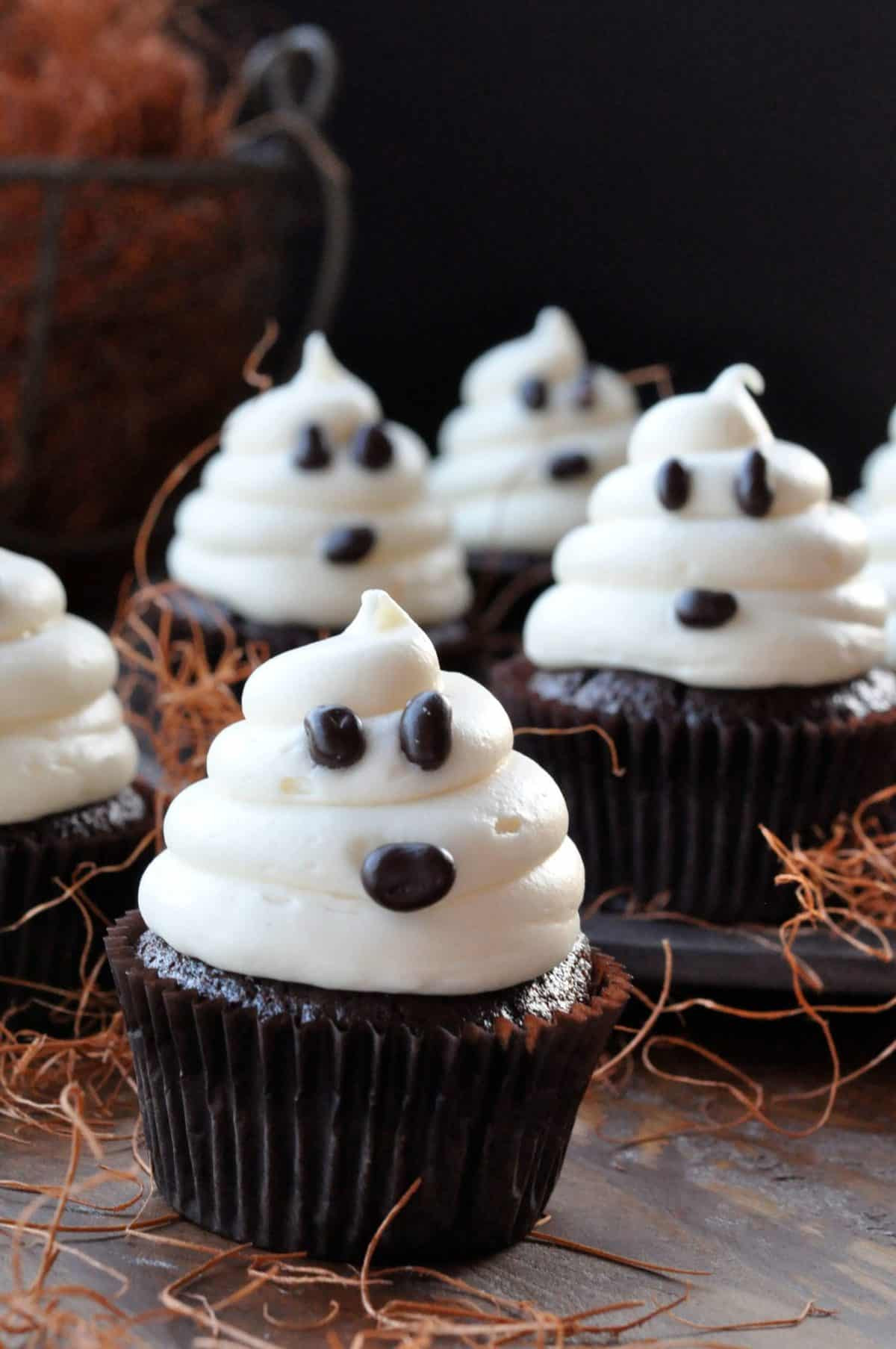 Cute Halloween Cupcakes
 Halloween Ghosts on Carrot Cake Recipe—Fast and Easy