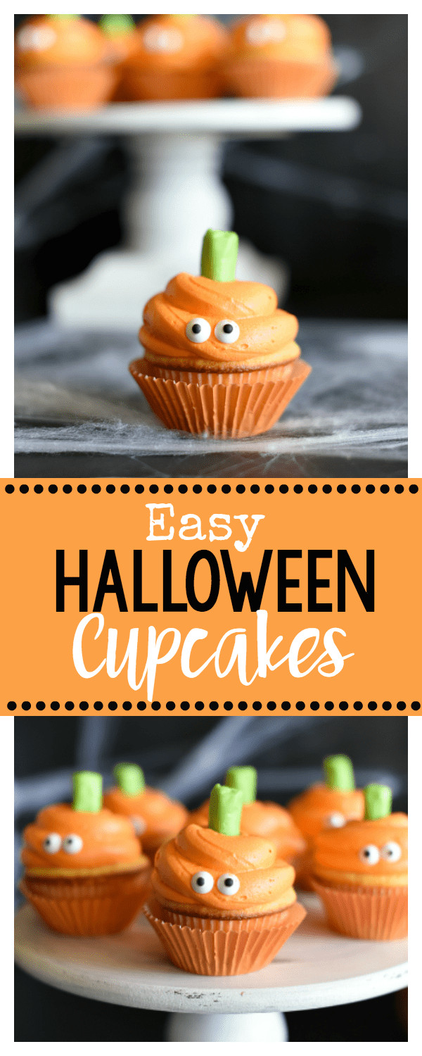 Cute Halloween Cupcakes
 Easy Halloween Cupcakes with Pumpkin Faces – Fun Squared
