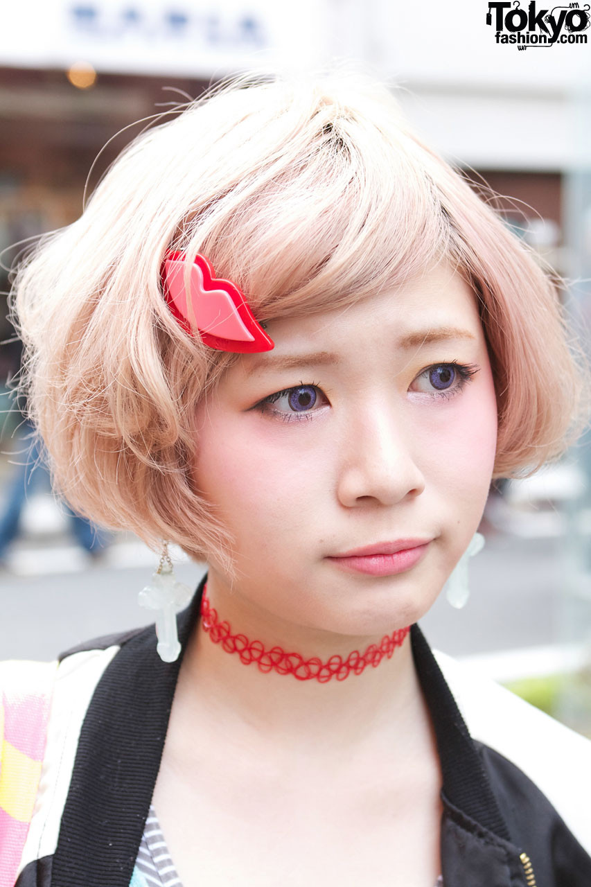 Cute Japanese Hairstyles
 Cute Short Blonde Pink Japanese Hairstyle – Tokyo Fashion News