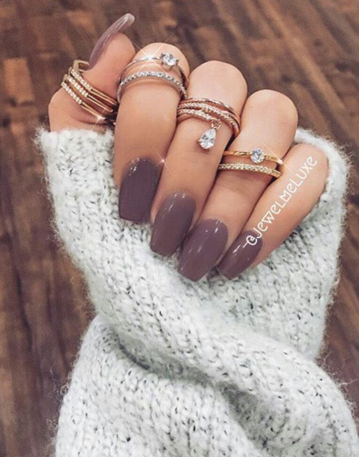 Cute Nail Colors For Winter
 Love these dark purple with a grey tone to them Winter