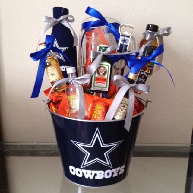 Dallas Cowboys Fan Gift Ideas
 Drink basket I made this for my husband for valentines
