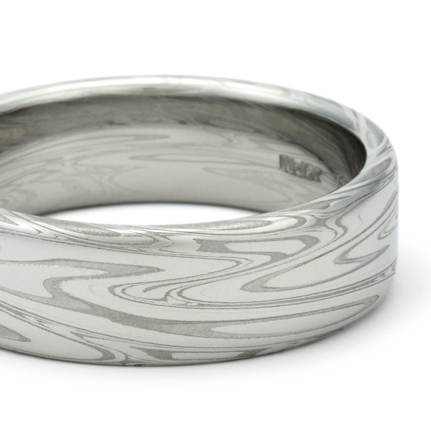 Damascus Steel Wedding Band
 Damascus Steel Ring for Men Unique Wedding Band Flat with