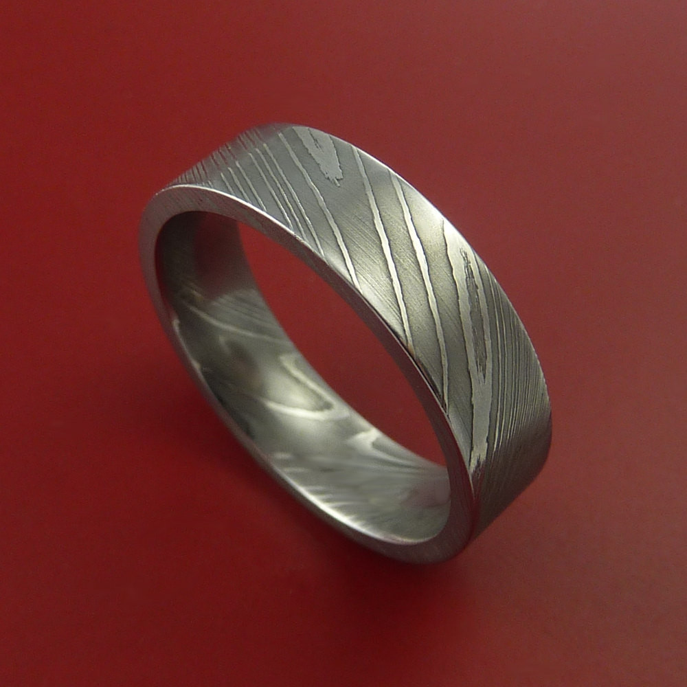 Damascus Steel Wedding Band
 Damascus Steel Ring Wedding Band Genuine Craftsmanship Made