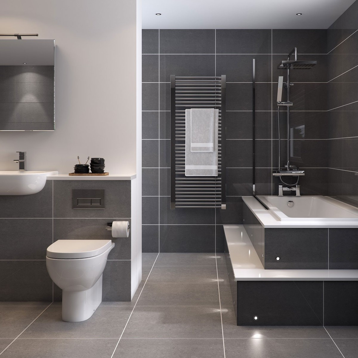 Dark Gray Bathroom Tile
 60x30 Excel Dark Grey Tile Choice