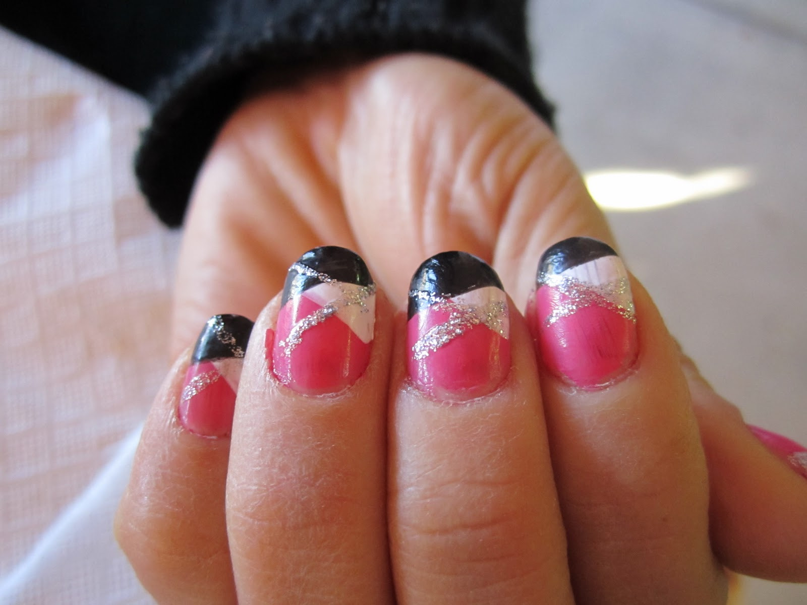 Dark Pink Nail Designs
 Blanca1018♥ Zebra nails Pink Black White Plaid nails