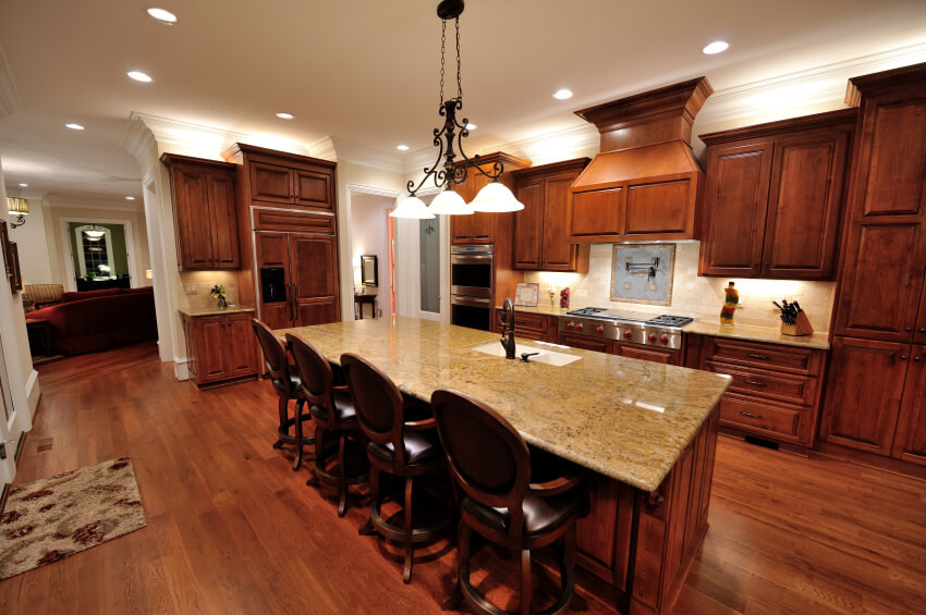 Dark Wood Floor In Kitchen
 34 Kitchens with Dark Wood Floors