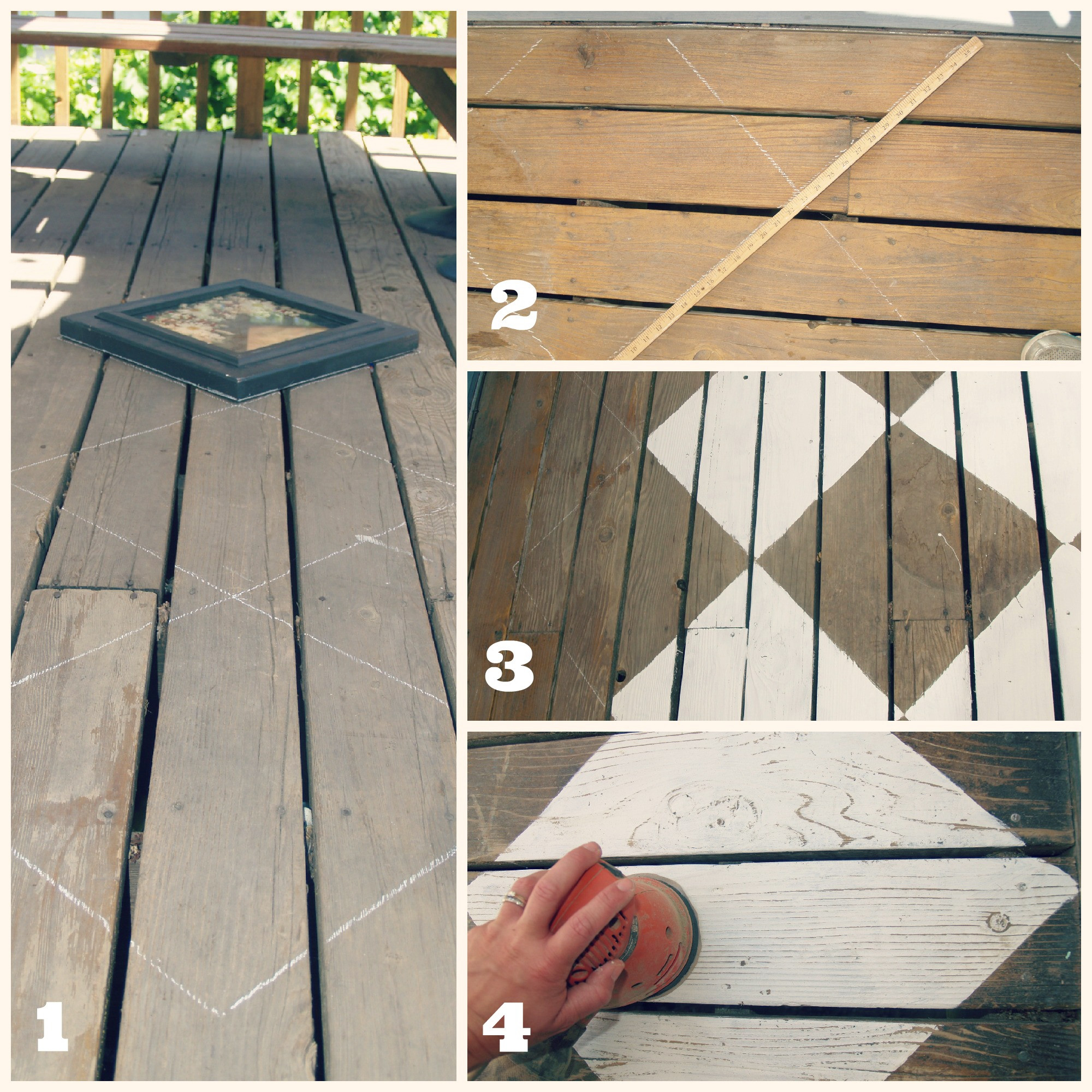 Deck Floor Paint
 Outdoor Space Makeover Painted Floors & DIY Drop Cloth Shade