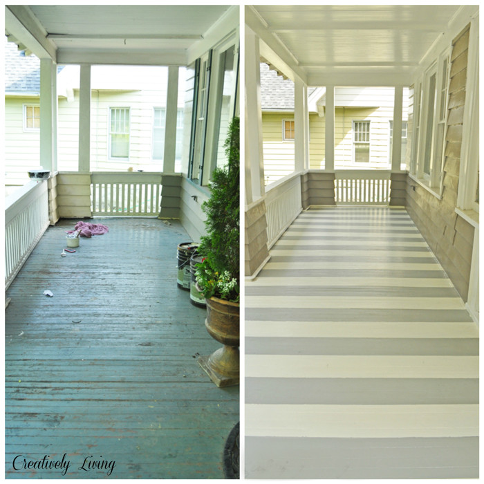 Deck Floor Paint
 Paint Your Porch with Stripes Creatively Living Blog
